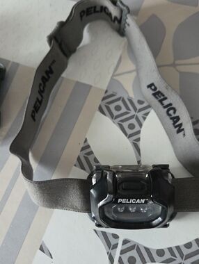 Pelican Gray LED Headlamp for Men - Adjustable Strap